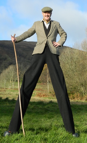 english country gent stilt walker
