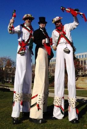 morris dancers on stilts