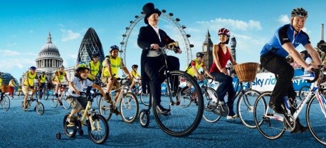 sky ride photo - mr doo, comedy cyclist