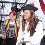 comedy stilt walking pirates