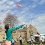 circus skills workshop in school, diabolo throw