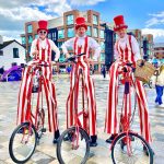 stilt bike entertainers