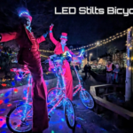 LED light up stilt bikes