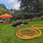 circus skills workshop area set up